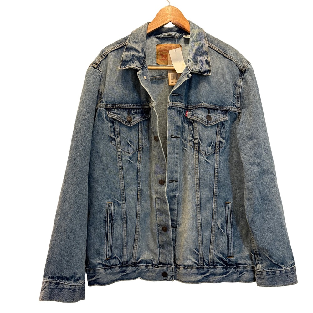 Levis 72334 Mens XXL Light Wash Blue Denim Trucker Jacket NWT Western - Picture 1 of 12